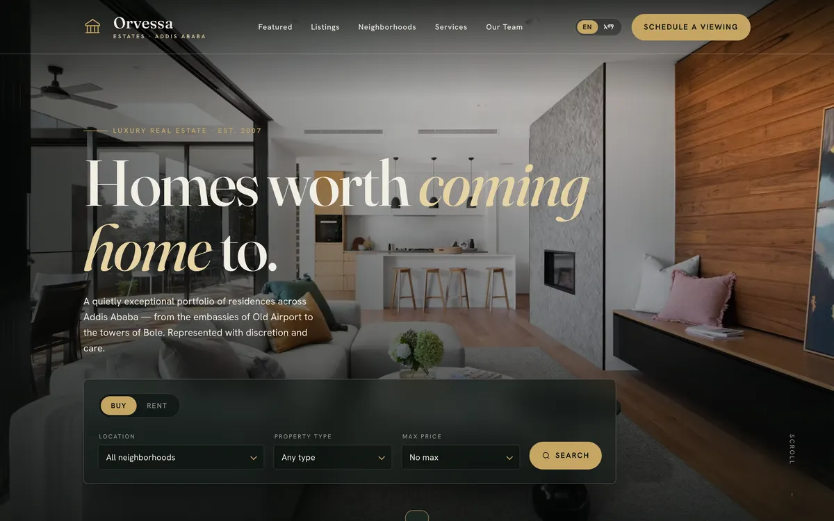 Orvessa Estates homepage