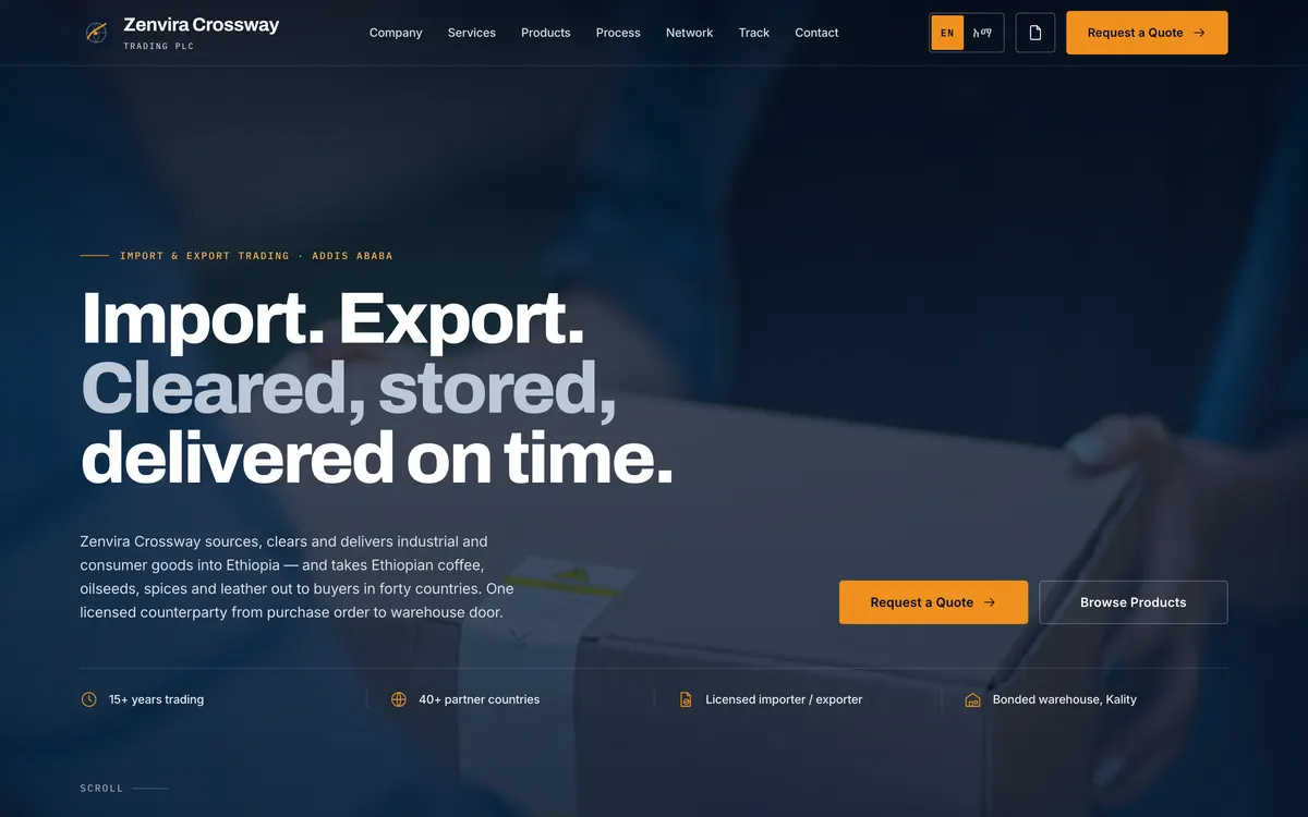 Zenvira Crossway Trading homepage